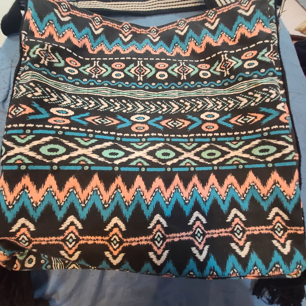 Tribal Patterned Hobo Bag